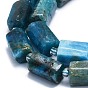 Natural Blue Apatite Beads Strands, with Seed Beads, Faceted, Column