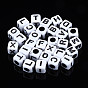Perles acryliques opaques, cube avec alphabet