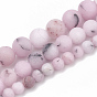 Natural Cherry Blossom Jasper Beads Strands, Frosted, Round