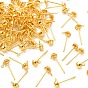 Iron Stud Earring Findings, with Horizontal Loops, Flat Round