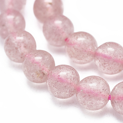 Natura Strawberry Quartz Beads Strands, Round