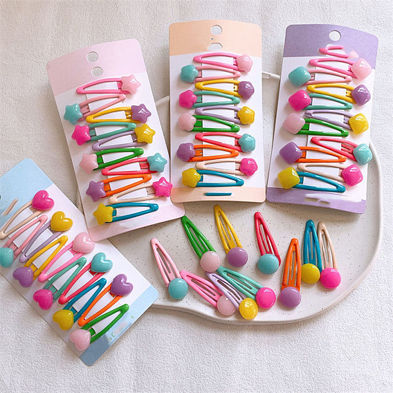 Plastic Snap Hair Clips, Macaron Color Hair Accessories for Girls