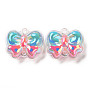 Transparent UV Plating Acrylic Connector Charms, with Enamel, Butterfly