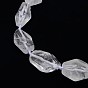 Natural Gemstone Quartz Crystal Beads Strands, Rock Crystal Beads, Nuggets, 20~45x10~25mm, Hole: 2mm, about 10~12pcs/strand, 15.74 inch