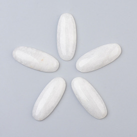 Natural White Jade Cabochons, Oval