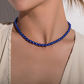 Blue Pearl Short Necklace for Women - Fashionable, Minimalist and Personalized Jewelry