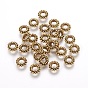 Tibetan Style Alloy Beads, Cadmium Free & Lead Free, Donut, 8x3mm, Hole: 3mm, about 2530pcs/1000g