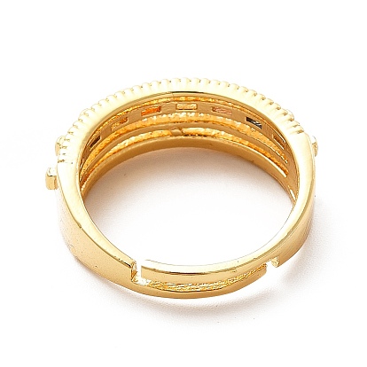 Регулируемое кольцо из разноцветного стекла и кубического циркония, украшения из латуни для женщин