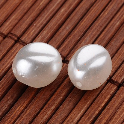 Perles acryliques de perles d'imitation ovale, 11x9.5mm, trou: 1 mm, environ 965 pcs / 500 g