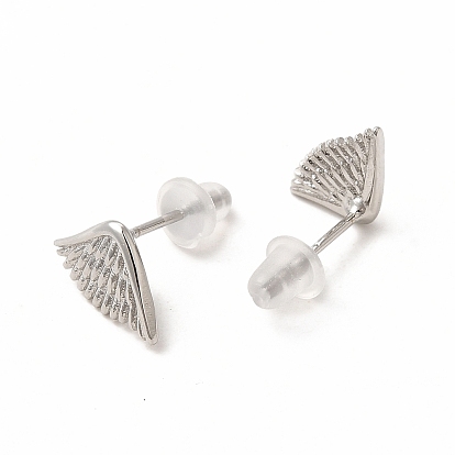 Brass Asymmetrical Earrings for Women, Angels & Demons Wing Shape Stud Earrings
