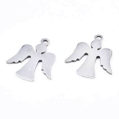 201 Stainless Steel Charms, Laser Cut, Angel