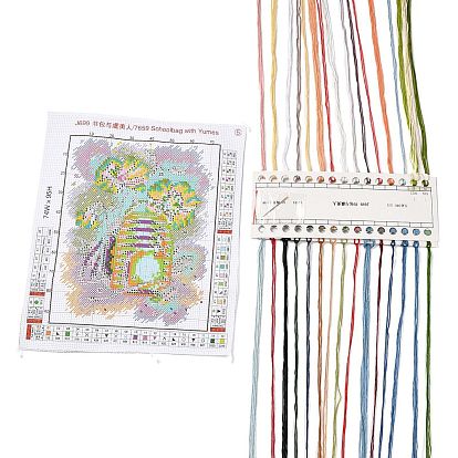 Kits de point de croix bricolage pour débutants, motifs de fleurs, kit de point de croix estampé, y compris tissu en coton imprimé 11ct, fil à broder et aiguilles, instructions