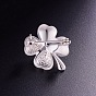 SHEGRACE Alloy Brooch, Micro Pave AAA Cubic Zirconia Four Leaf Clover with Austrian Crystal