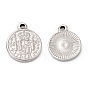 304 Stainless Steel Coin Pendants, Hispan Et Ind Rex Coin