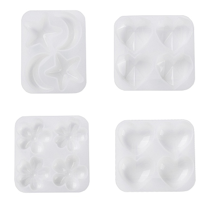Moldes de silicona diy corazón/estrella y luna/sakura, moldes de resina, para resina uv, fabricación artesanal de resina epoxi