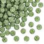 Bolas de discoteca, Abalorios de rhinestone de arcilla polímero, rondo, pp 13 (1.9~2 mm), 6 hileras de diamantes de imitación, 10 mm, agujero: 2 mm