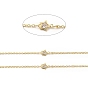 Clear Cubic Zirconia Star Link Chains, with Brass Cable Chains, Lead Free & Cadmium Free, Soldered, with Spool