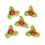Resin Cabochons, Christmas Theme, Holly Leaves