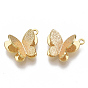 Brass Charms, Nickel Free, Butterfly, Textured