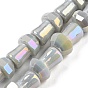 Electroplate Glass Beads Strands, AB Color Plated, Faceted, Mushroom