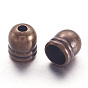 Brass Cord Ends, 6x5mm, Inner Diameter: 4mm, Hole: 1.5mm