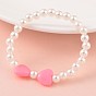 Imitation perles bracelets de perles acrylique extensibles pour enfants, avec des perles acryliques opaques, 43mm