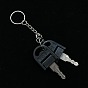 Iron Split Key Rings, with Chains and Peg Bails, Keychain Clasp Findings, Inner Diameter: 20mm, 60x2.5mm