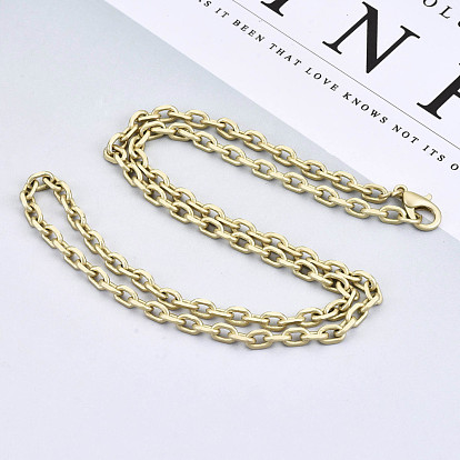 Brass Cable Chains Necklace Making, with Brass Lobster Clasps, Unwelded