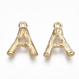 Colgantes de la aleación, sin cadmio y níque y plomo, alfabeto, real 18 k chapado en oro