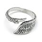Adjustable Alloy Cuff Finger Rings, Wing, Size 10