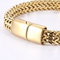 304 Stainless Steel Wheat Chain Bracelets, with Magnetic Clasps