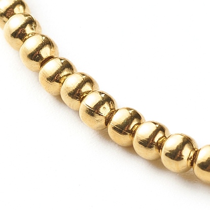 Cross Synthetic Turquoise(Dyed) Beads Stretch Bracelet for Girl Women, 304 Stainless Steel Beads Bracelet, Golden