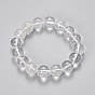 Quartz naturel bracelets extensibles de perles de cristal, ronde