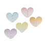Gradient Color Acrylic Disc Keychain Blanks, with Random Color Ball Chains, Broken Heart