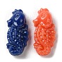 Carved Synthetic Coral Beads, Dyed, Sea Horse