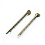 Iron Hair Bobby Pin Findings, with Flat Round Tray, Nickel Free