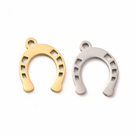 201 Stainless Steel Charms, Horseshoe