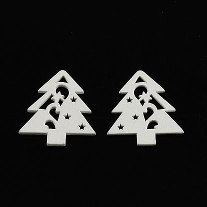 Cabochons de bois d'arbre de noël teints