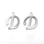 304 Stainless Steel Letter Charms, Letter.D