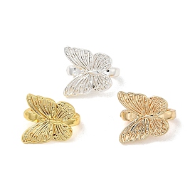 Rack Plating Brass Butterfly Earring Hooks, Ear Wire, with Loop, Long-Lasting Plated, Lead Free & Cadmium Free