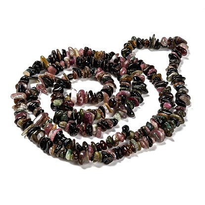Natural Tourmaline Chips Beads Strands, 5~8mm, Hole: 0.8mm, about 120pcs/strand, about 32~32.5 inch