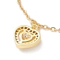 Collar con colgante de corazón de circonita cúbica transparente, 304 joyas de acero inoxidable para mujer