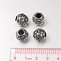 Retro Rondelle with Skull 304 Stainless Steel European Large Hole Beads, 12x12mm, Hole: 5mm, 5pcs/set
