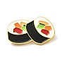 Pin de esmalte de sushi, broche de esmalte de aleación de alimentos de dibujos animados para ropa de mochila, dorado