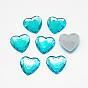 Acrylic Rhinestone Flat Back Cabochons, Faceted, Bottom Silver Plated, Heart