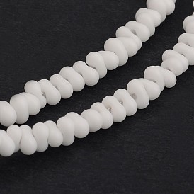 Os dépoli rangées de perles de verre, 4x2mm, Trou: 1mm, Environ 280 pcs/chapelet, 18.5 pouce