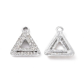 Alloy Crystal Rhinestone Pendants, Triangle Charms
