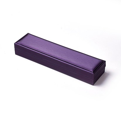 Plastic Jewelry Boxes, Covered with PU Leather, Rectangle