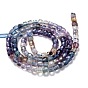 Perlas naturales fluorita hebras, degradado de color, facetados, cubo