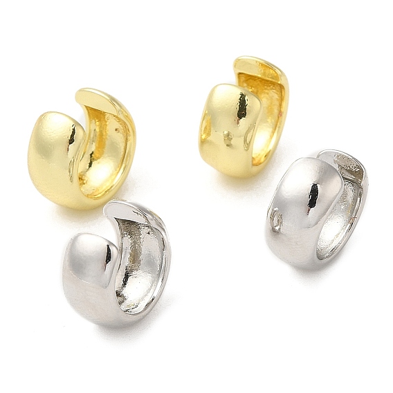 Rack Plating Brass Plain Band Cuff Earrings for Women, Cadmium Free & Lead Free